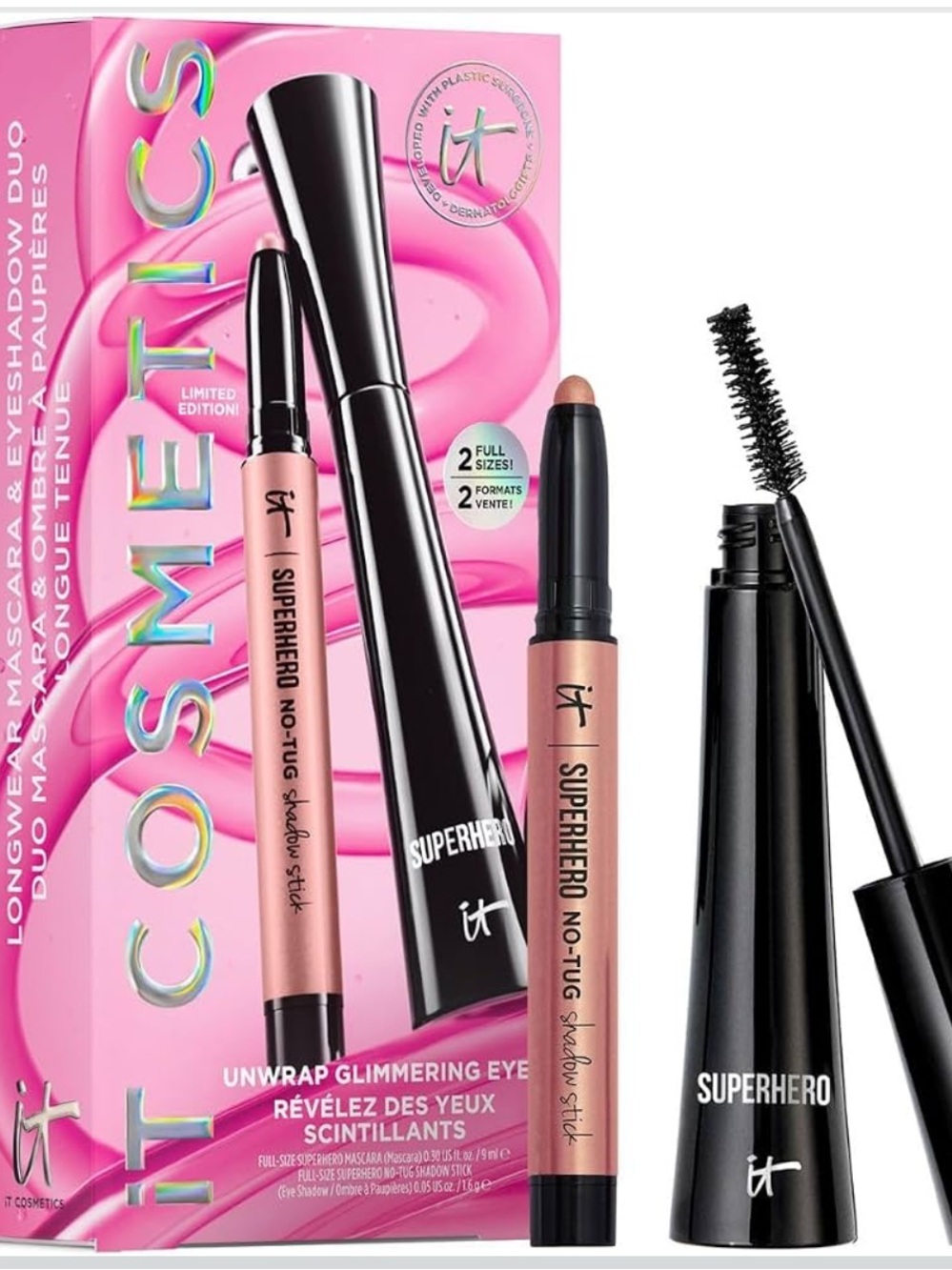 it cosmetics Glimmering Eyes Superhero Mascara & Shadow stick Duo